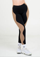wave color-block leggings