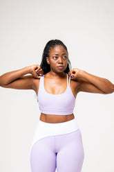 prime ribbed pastel color-block bra