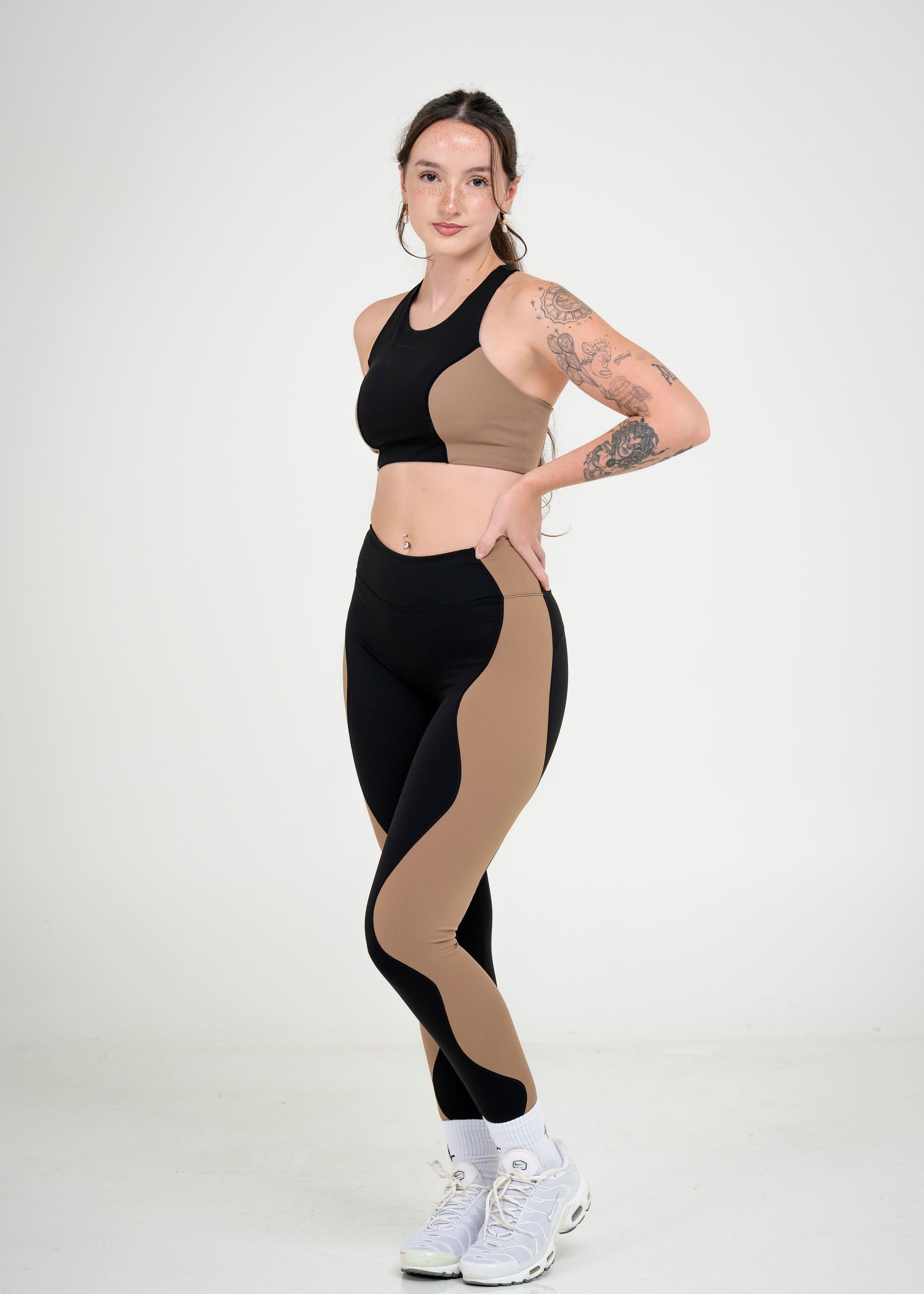 wave color-block leggings