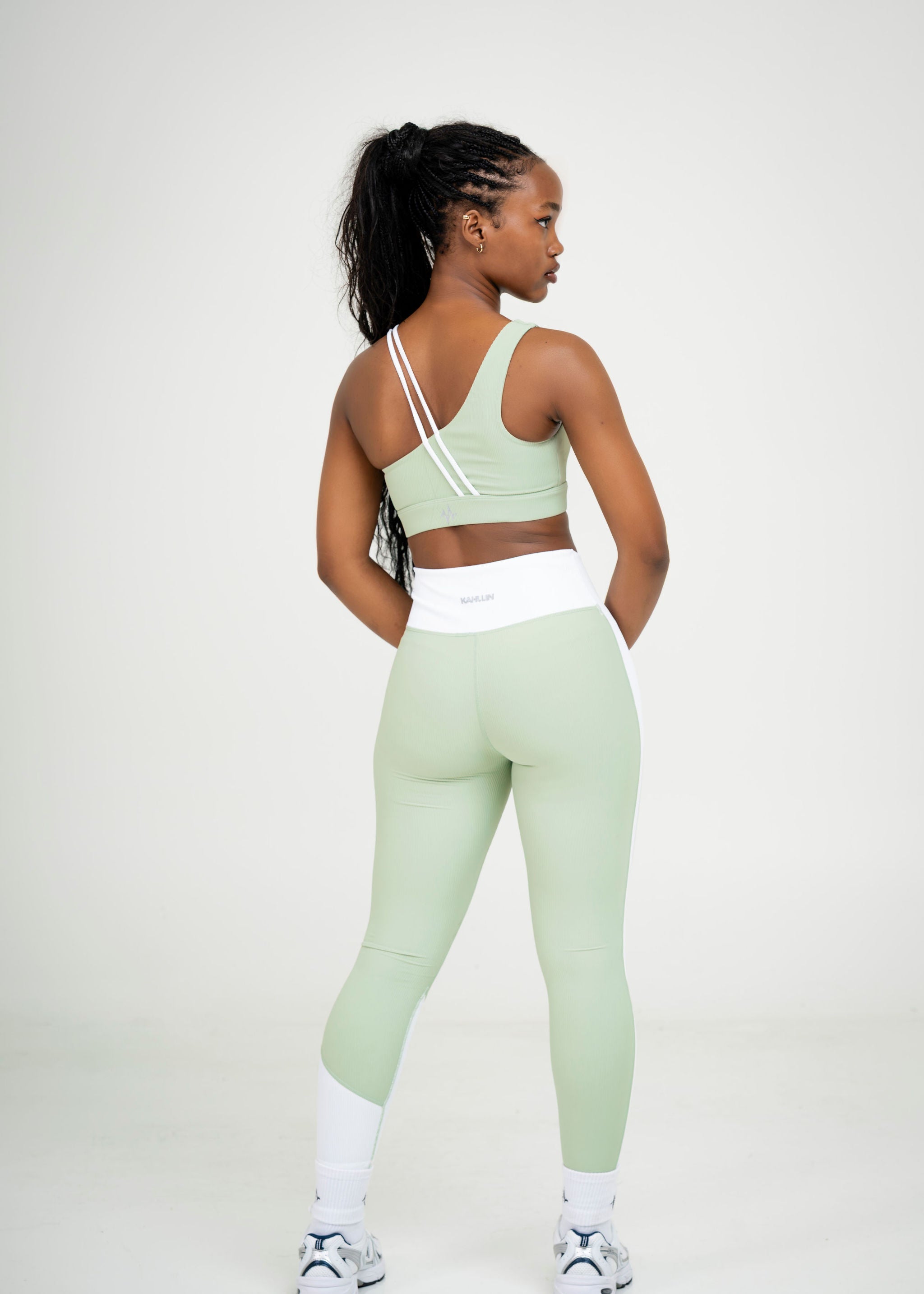prime ribbed pastel color-block bra