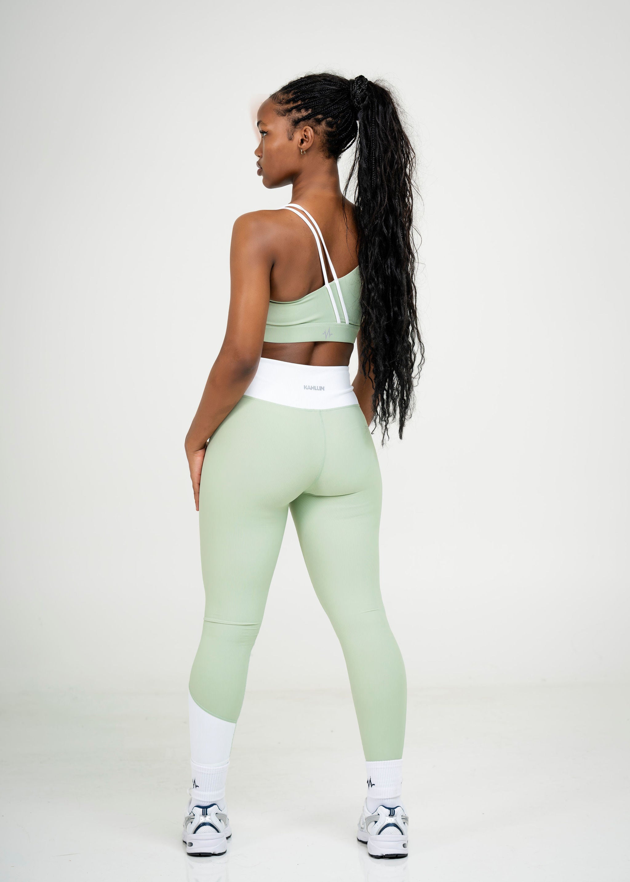 prime ribbed pastel color-block leggings