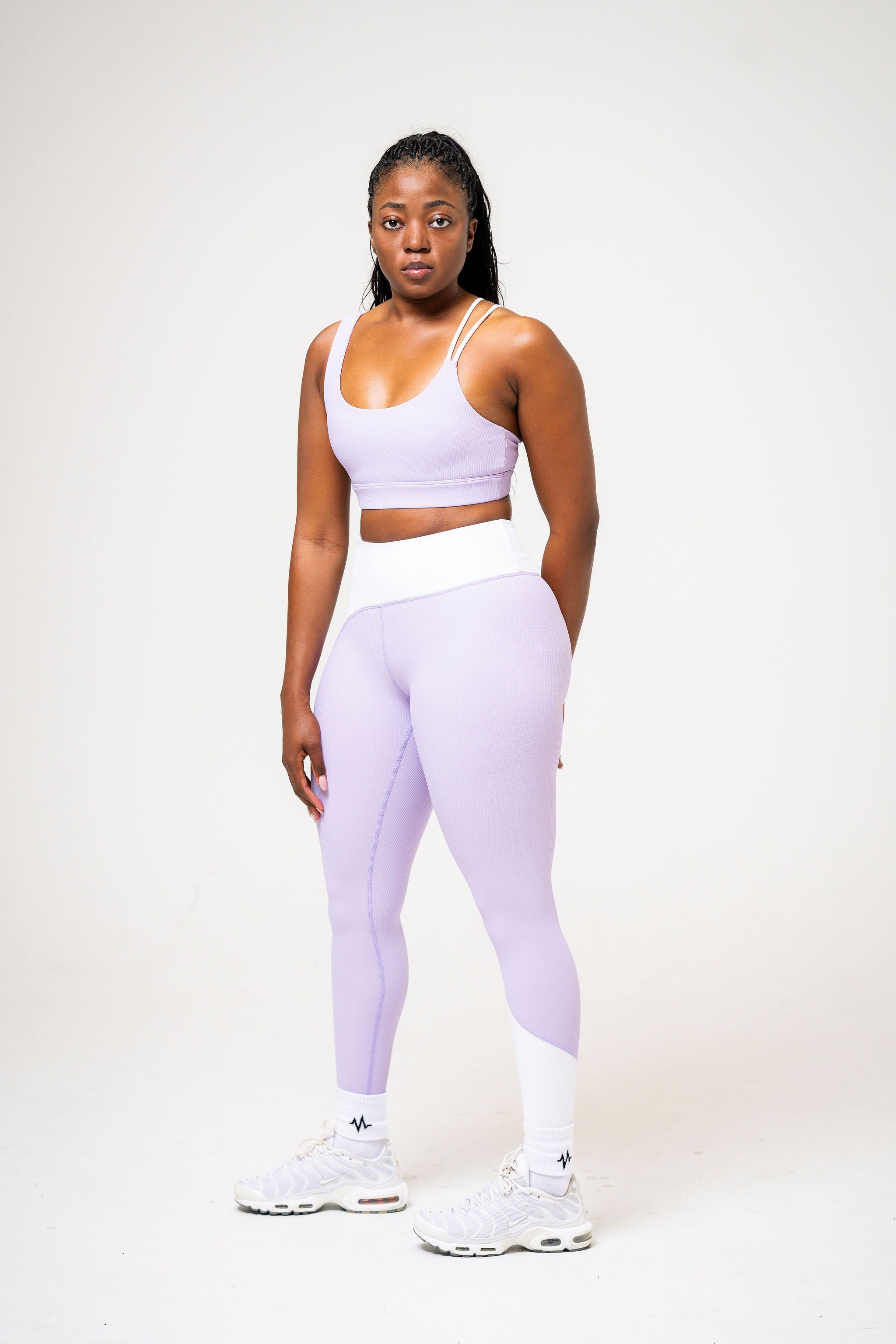 prime ribbed pastel color-block leggings