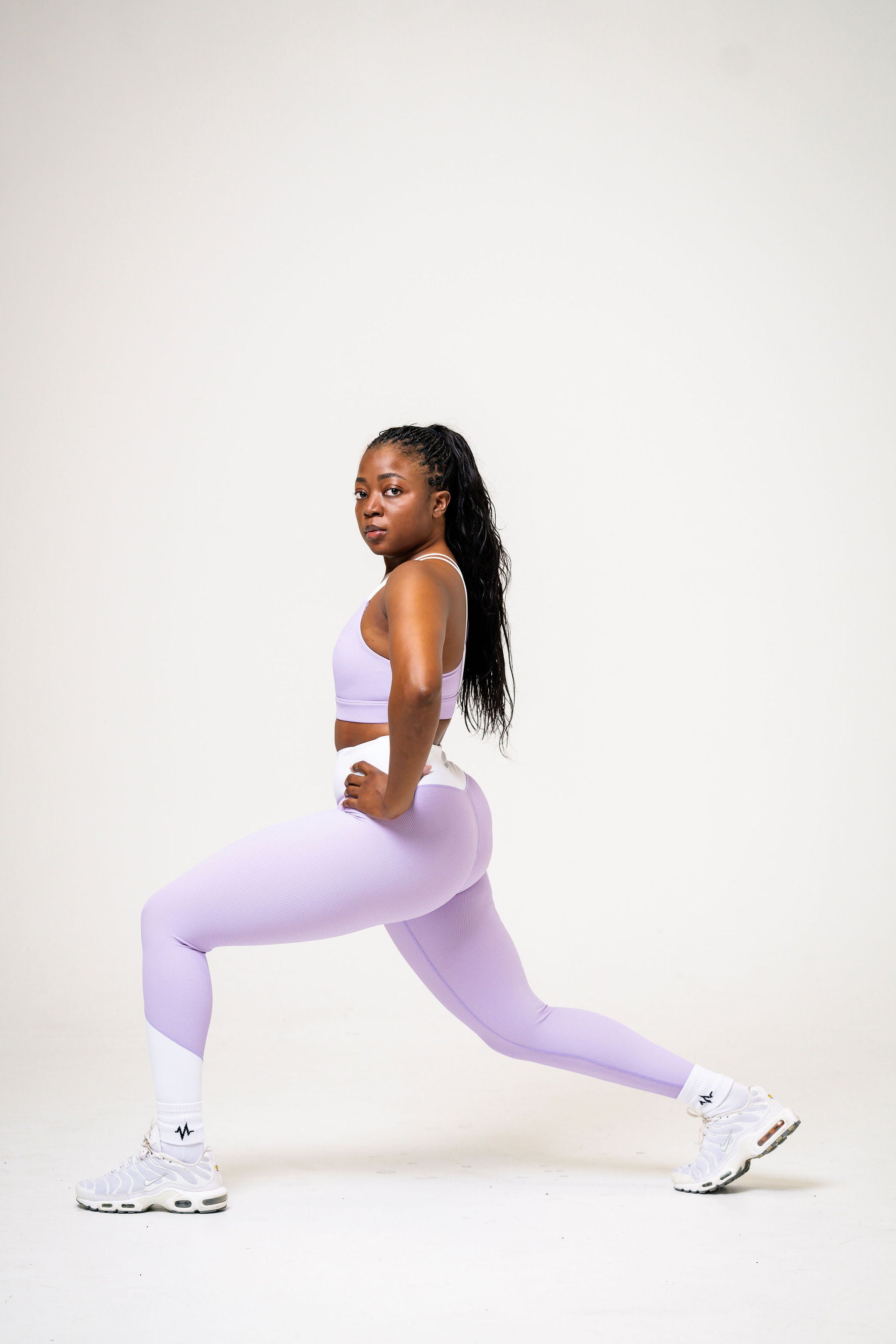 prime ribbed pastel color-block leggings