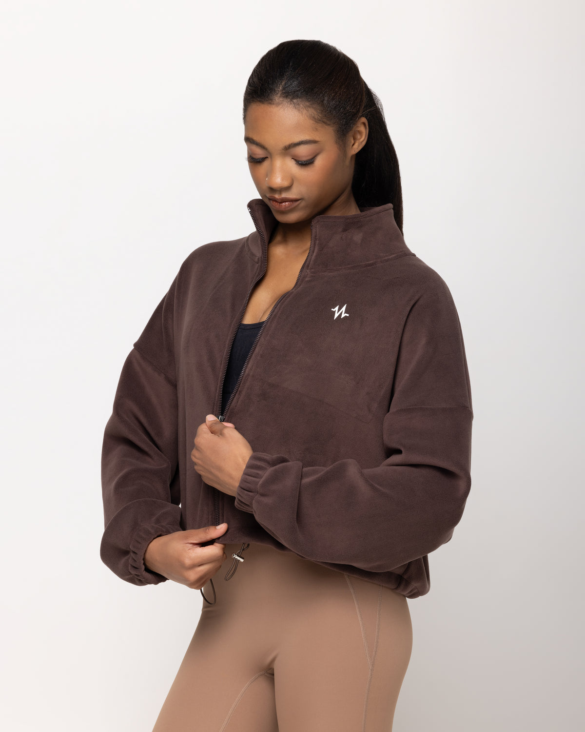 Prime Time Drawstring Zip Up Jacket