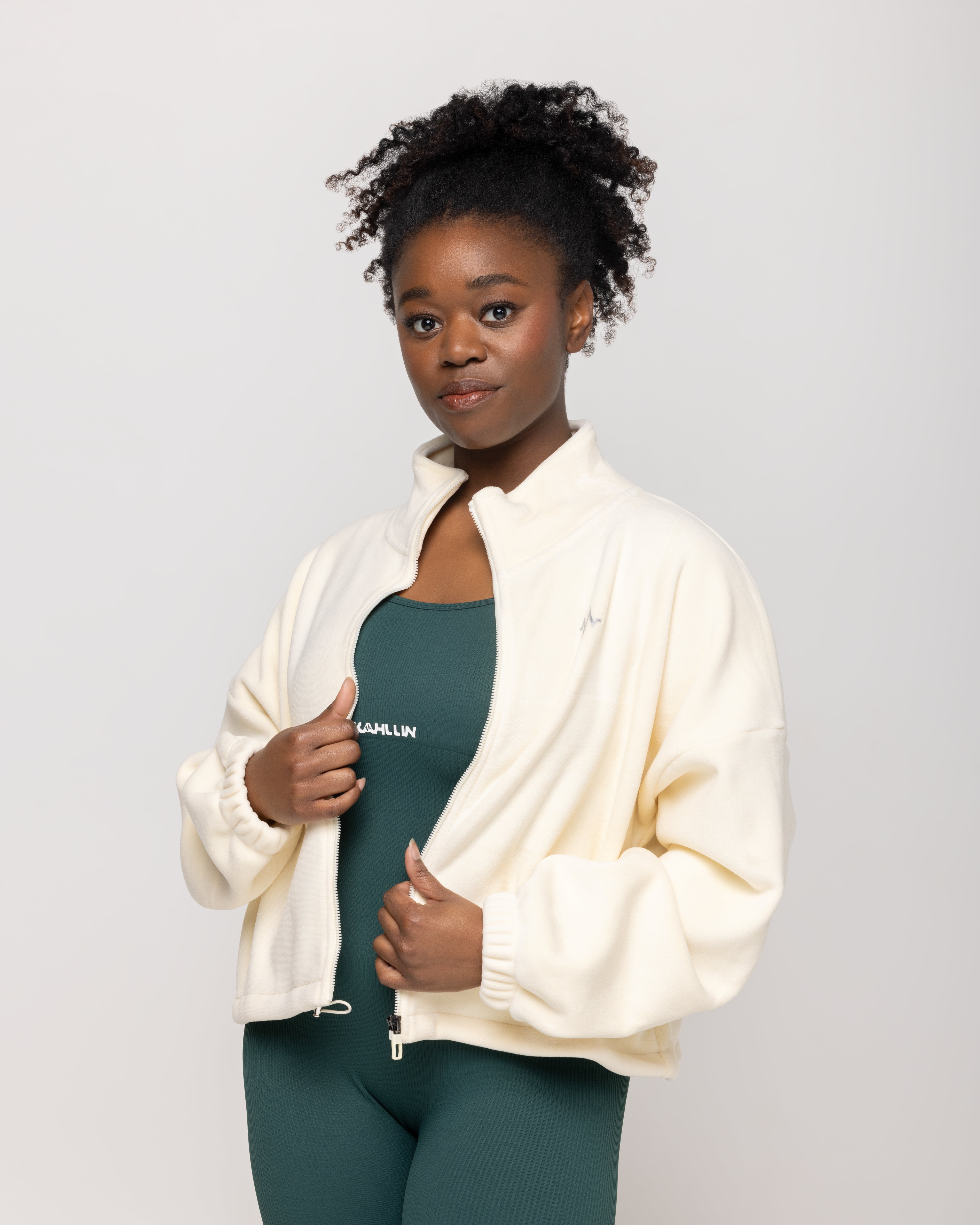 Prime Time Drawstring Zip Up Jacket