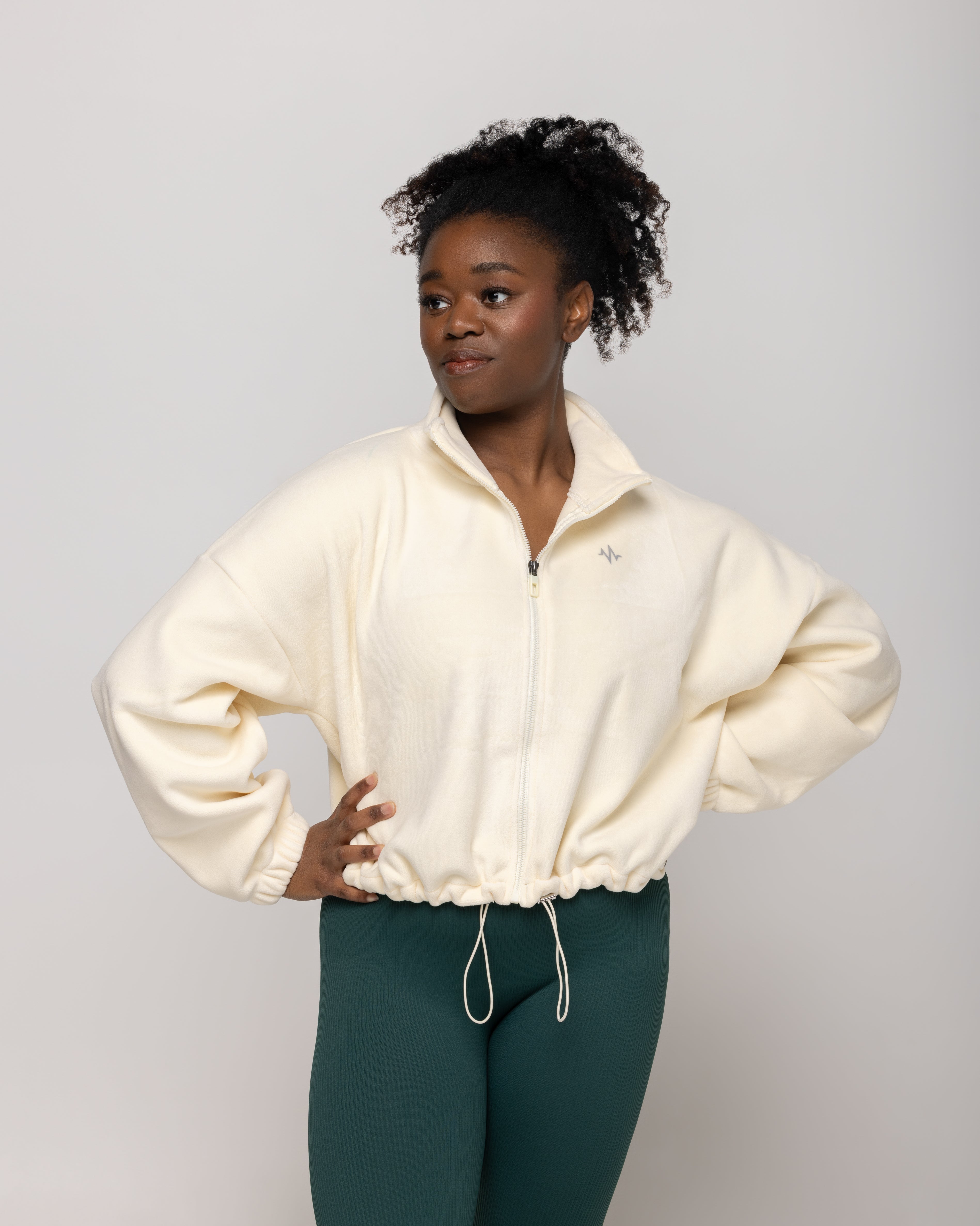 Prime Time Drawstring Zip Up Jacket